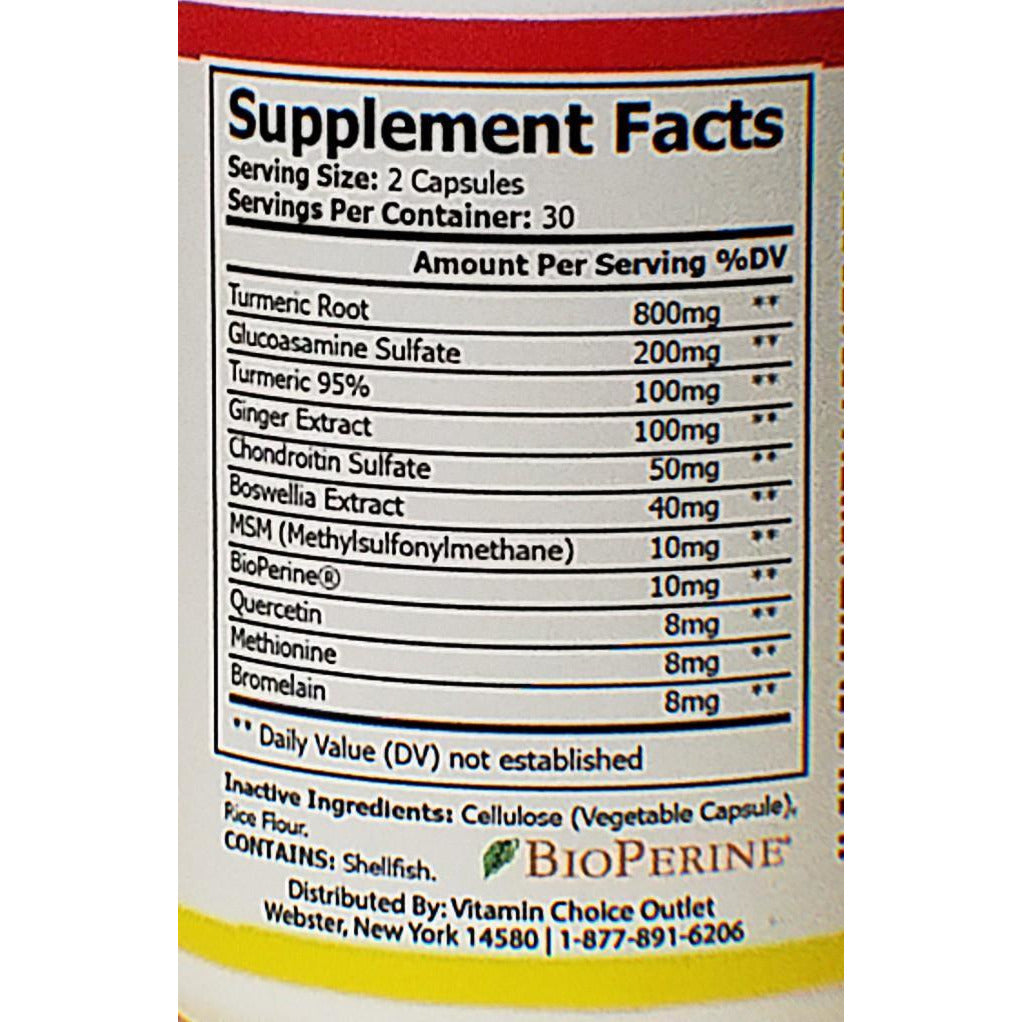 VCO Platinum Turmeric Curcumin with Bioperine® 60 caps Vitamin Choice