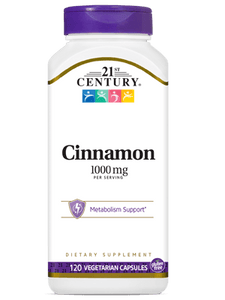 CINNAMON 1000MG/SRV 120 VCAP Herbs 21st Century HealthCare